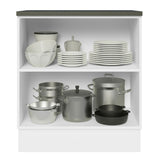 Bajo Mesada Cocina 100% MDF 70 cm 2 Puertas Frentes Blanco Brillante Acordes Madesa