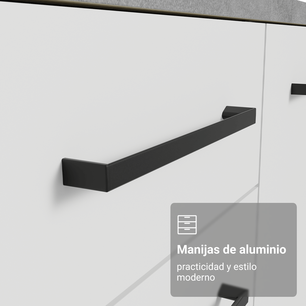 Bajo Mesada 70 cm 2 Puertas Sin Mesada Blanco Agata Madesa