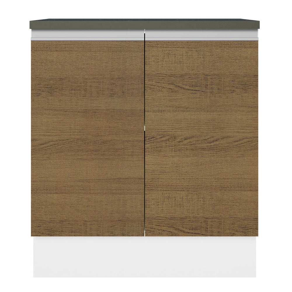 Bajo Mesada Cocina 100% MDF 70 cm 2 Puertas Blanco/Marrón Acordes Madesa