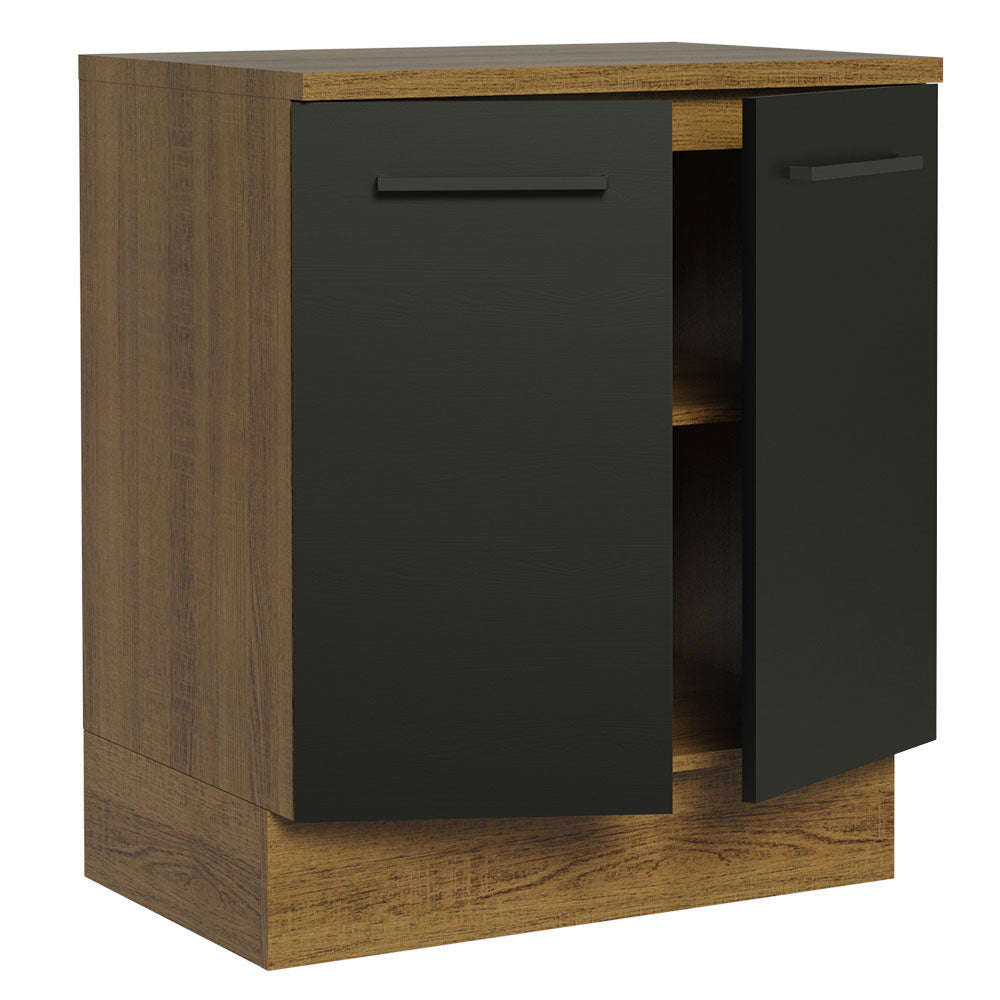 Bajo Mesada 70 cm Sin cajones 2 Puertas Agata Marrón/Negro