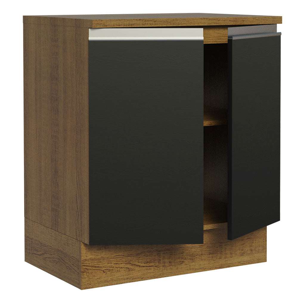 Bajo Mesada 70 x 52 cm 2 Puertas Marrón/Negro Glamy Madesa