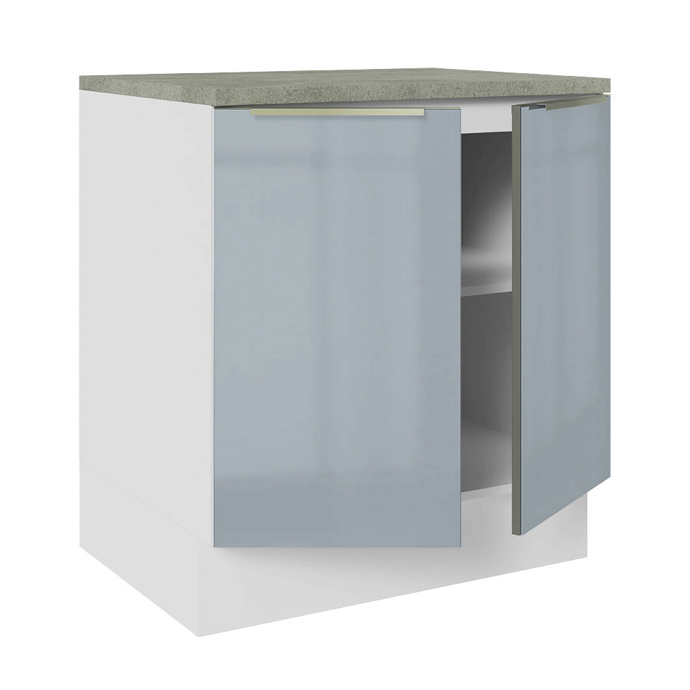 Bajo Mesada de Cocina 70 cm 2 Puetas Blanco/Gris Lux Madesa