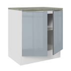 Bajo Mesada 70 cm 2 Puertas (Con Mesada) Blanco/Gris Lux Madesa