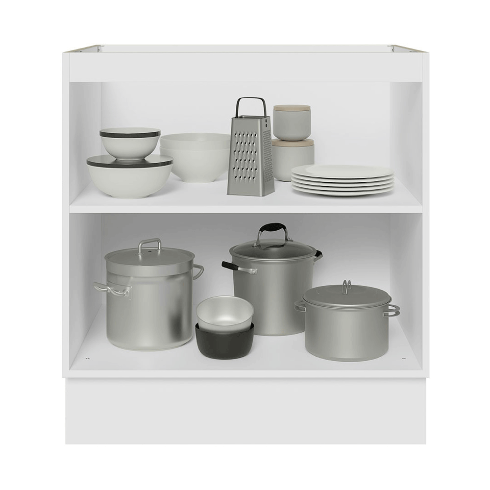 Bajo Mesada de Cocina 70 cm 2 Puetas (Sin Mesada) Blanco/Gris Lux Madesa