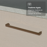 Bajo Mesada Esquinero 94 cm 1 Puerta (Sin Mesada) Blanco/Crema Agata Madesa