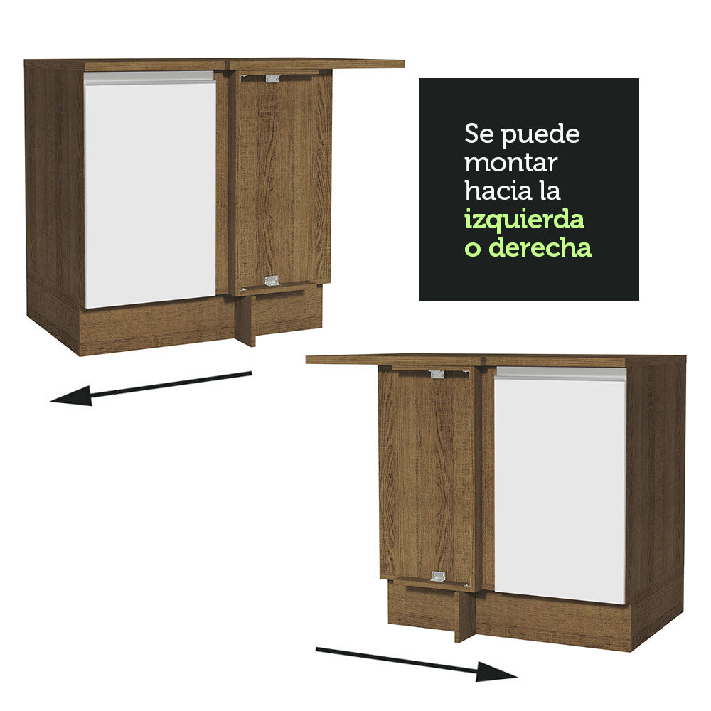 Bajo Mesada 94 cm Sin cajones 1 Puerta Glamy Marrón/Blanco
