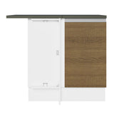 Bajo Mesada Cocina Esquinera 100% MDF 1 Puerta Blanco/Marrón Acordes Madesa