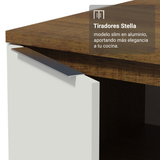 Bajo Mesada Esquinero 94 cm 1 Puerta (Sin Mesada) Marrón/Blanco Stella Madesa