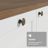 Bajo Mesada Esquinero 94 cm 1 Puerta (Sin Mesada) Marrón/Blanco Vik Madesa