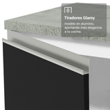 Bajo Mesada Esquinero 94 cm 1 Puerta (Sin Mesada) Blanco/Negro Glamy Madesa