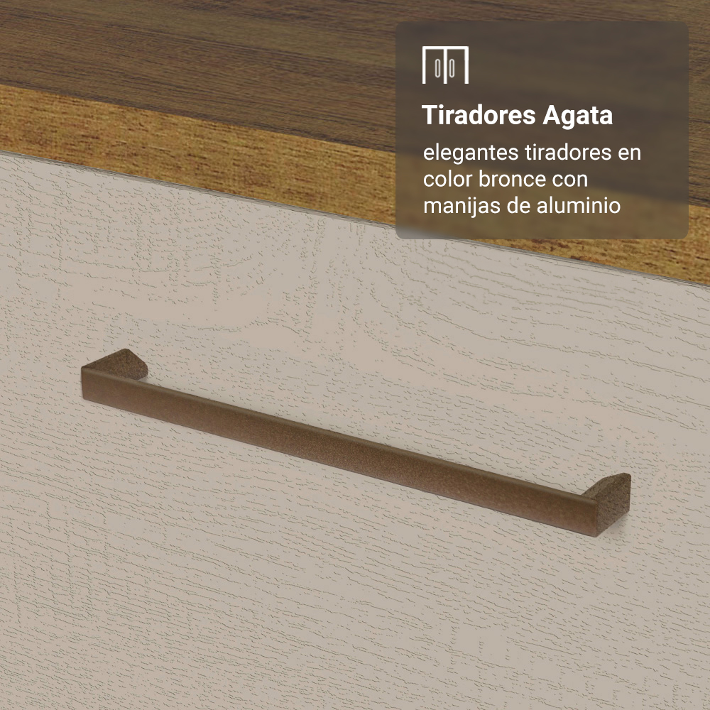 Bajo Mesada Esquinero 94 cm 1 Puerta (Sin Mesada) Marrón/Crema Agata Madesa