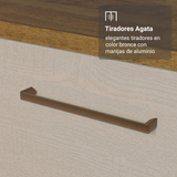 Bajo Mesada Esquinero 94 cm 1 Puerta (Sin Mesada) Marrón/Crema Agata Madesa