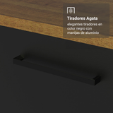 Bajo Mesada Esquinero 94 cm 1 Puerta (Sin Mesada) Marrón/Negro Agata Madesa