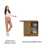 Bajo Mesada de Esquina de Cocina con 1 Puerta Glamy Marrón/Negro