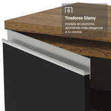 Bajo Mesada Esquinero 94 cm 1 Puerta (Sin Mesada) Marrón/Negro Glamy Madesa