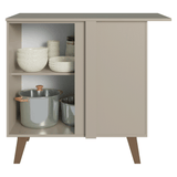 Bajo Mesada Esquinero 1 Puerta Con Patas Nice Crema