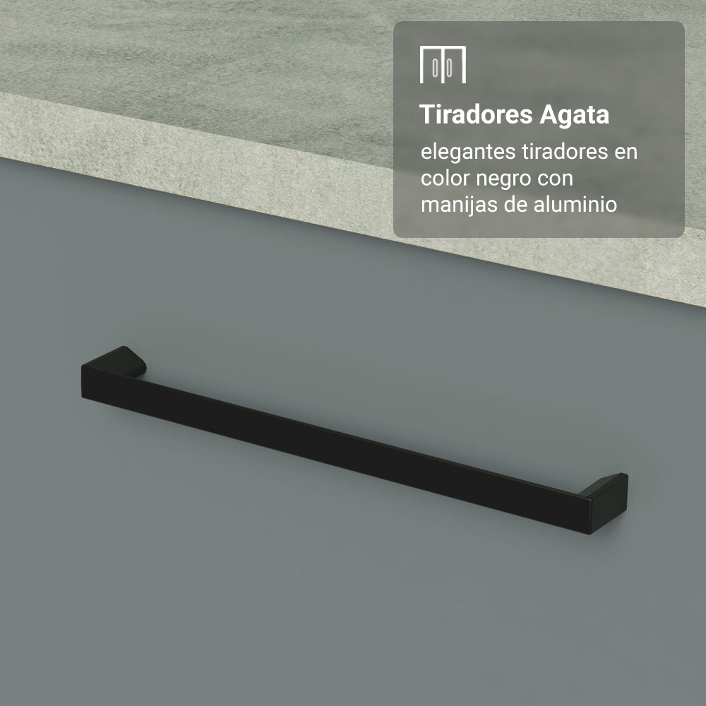 Bajo Mesada Esquinero 94 cm 1 Puerta (Sin Mesada) Blanco/Gris Agata Madesa
