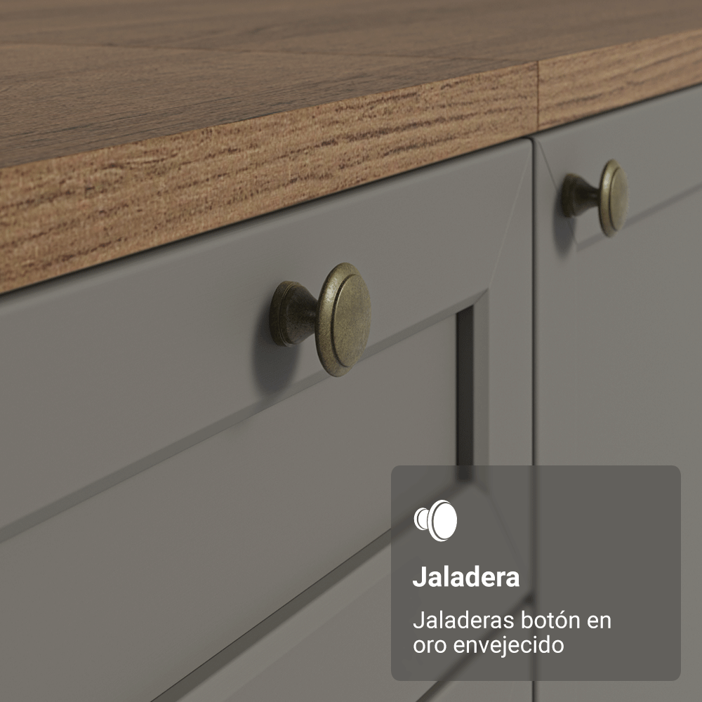 Bajo Mesada esquinero 1 Puerta Marrón/Gris Vik Madesa