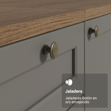Bajo Mesada Esquinero 94 cm 1 Puerta (Sin Mesada) Marrón/Gris Vik Madesa