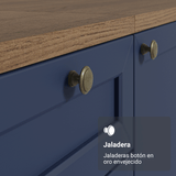 Bajo Mesada esquinero 1 Puerta Marrón/Azul Vik Madesa