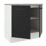 Bajo Mesada 80 cm Sin cajones 2 Puertas Agata Blanco/Negro