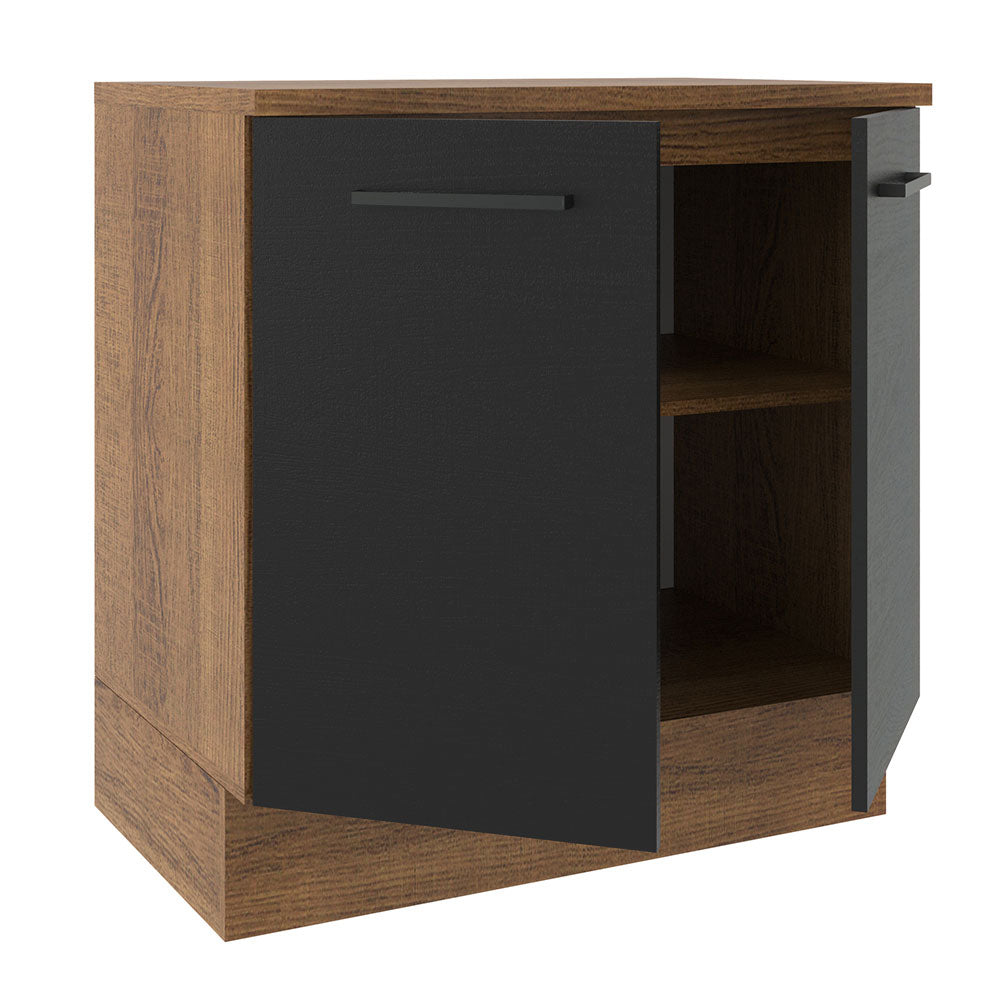 Bajo Mesada 80 cm Sin cajones 2 Puertas Agata Marrón/Negro