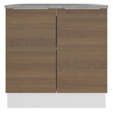 Bajo Mesada 80 cm Sin cajones 2 Puertas Stella Blanco/Marrón