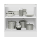 Bajo Mesada 80 cm 2 Puertas (Sin Mesada) Blanco/Gris Lux Madesa