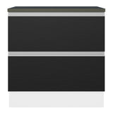 Bajo Mesada Cocina 100% MDF 80cm 2 Cajones Blanco/Negro Acordes Madesa