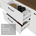 Bajo Mesada 80 cm 2 Cajones Blanco/Marrón Agata Madesa