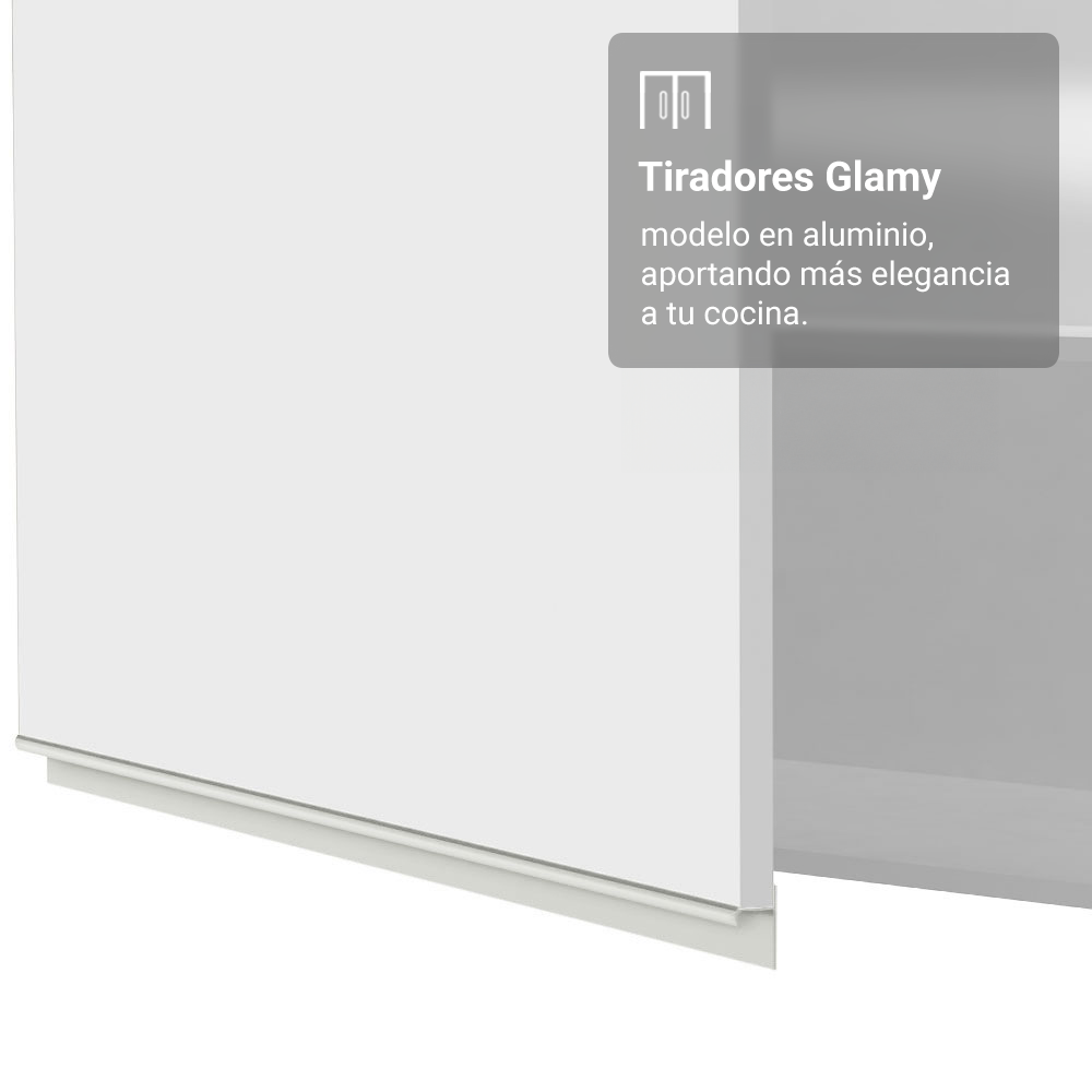 Alacena 100 cm 1 Puerta Rebatible Blanco Glamy Madesa