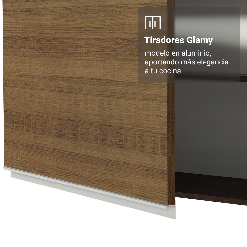 Alacena 100 cm 1 Puerta Rebatible Marrón Glamy Madesa