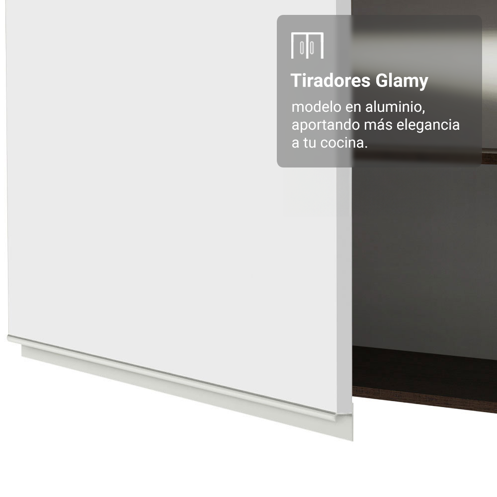 Alacena 100 cm 1 Puerta Rebatible Marrón/Blanco Glamy Madesa