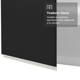 Alacena 100 cm 1 Puerta Rebatible Blanco/Negro Glamy Madesa