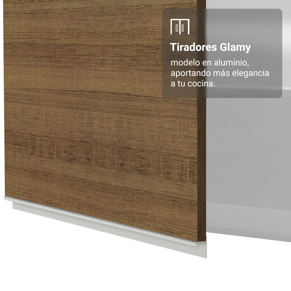 Alacena 100 cm 1 Puerta Rebatible Blanco/Marrón Glamy Madesa