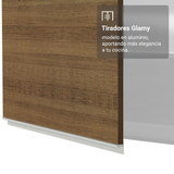 Alacena 100 cm 1 Puerta Rebatible Blanco/Marrón Glamy Madesa