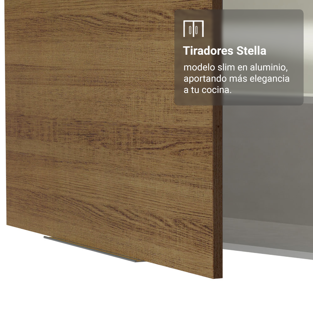 Alacena 100 cm 1 Puerta Rebatible Blanco/Marrón Stella Madesa