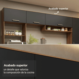 Alacena 105 cm 1 Puerta Rebatible Marrón/Negro Lille Madesa
