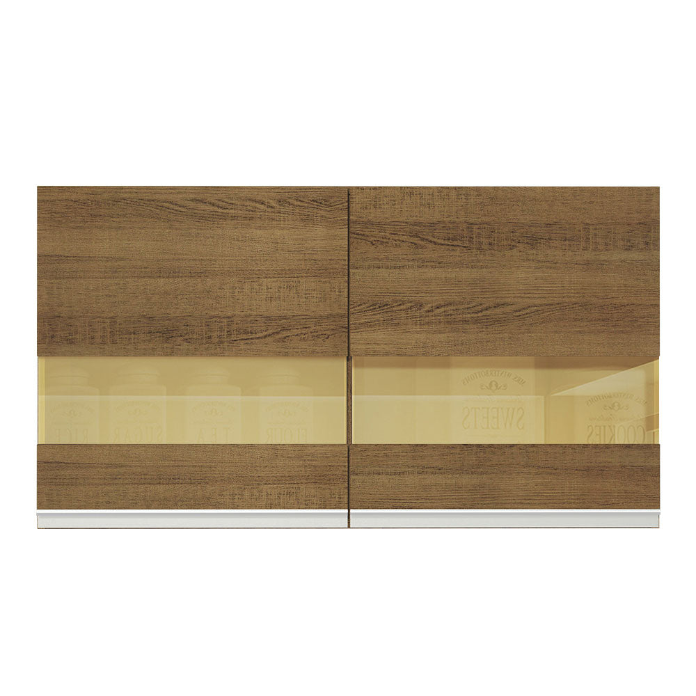 Alacena Madesa Glamy 120 cm 2 Puertas Con Vidrio Marrón