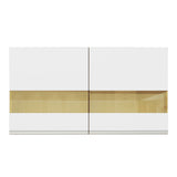 Alacena Madesa Glamy 120 cm 2 Puertas Con Vidrio Marrón/Blanco