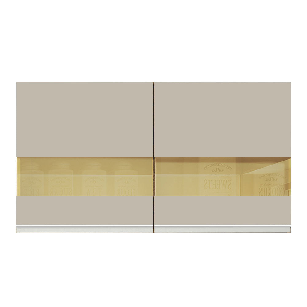 Alacena Gabinete Superior Cocina Madesa Glamy 120cm Marrón/Crema