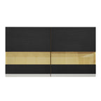 Alacena 120 cm 2 Puertas con detalle en vidrio Marrón/Negro Glamy Madesa