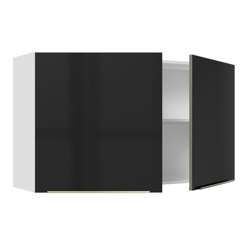 Alacena 120 cm 2 Puertas Lux Blanco/Negro