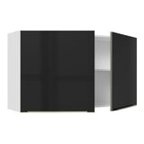 Alacena 120 cm 2 Puertas Lux Blanco/Negro