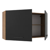 Alacena 120 cm 2 Puertas Agata Marrón/Negro