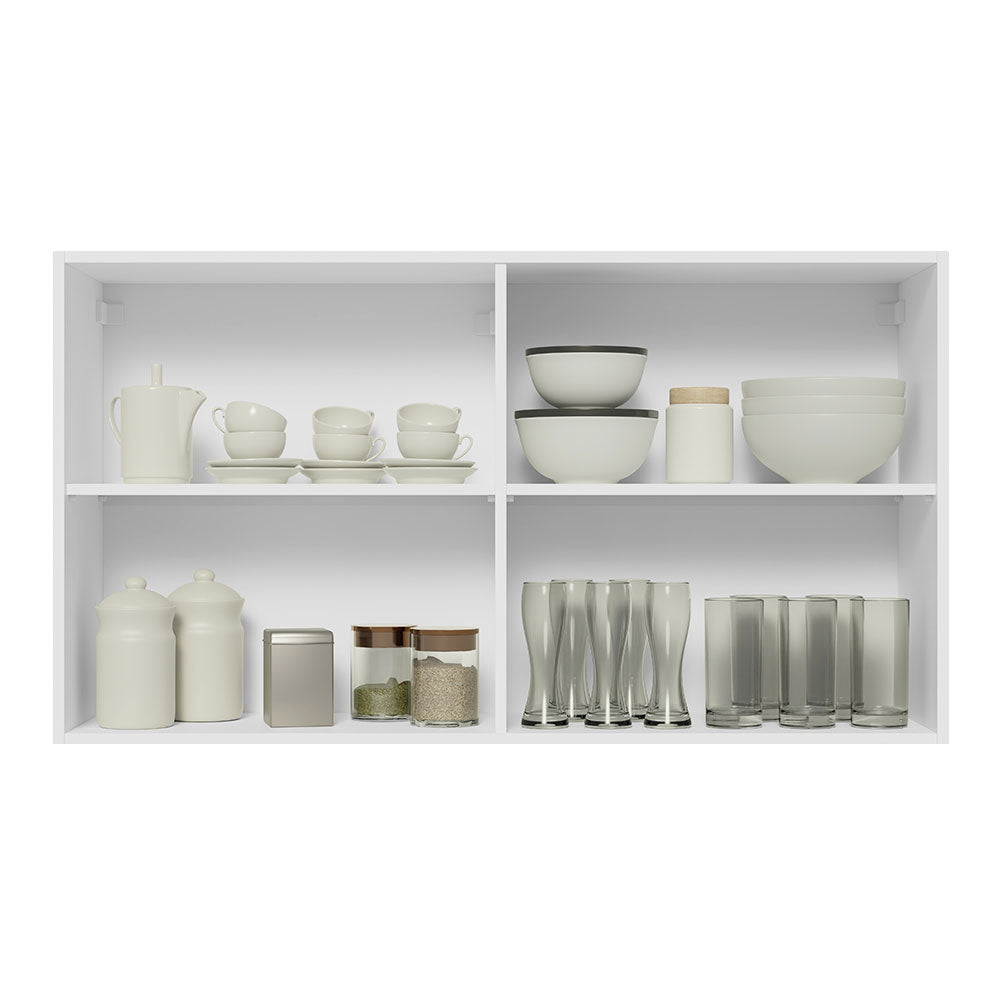 Alacena 120 cm 2 Puertas Lux Blanco/Gris