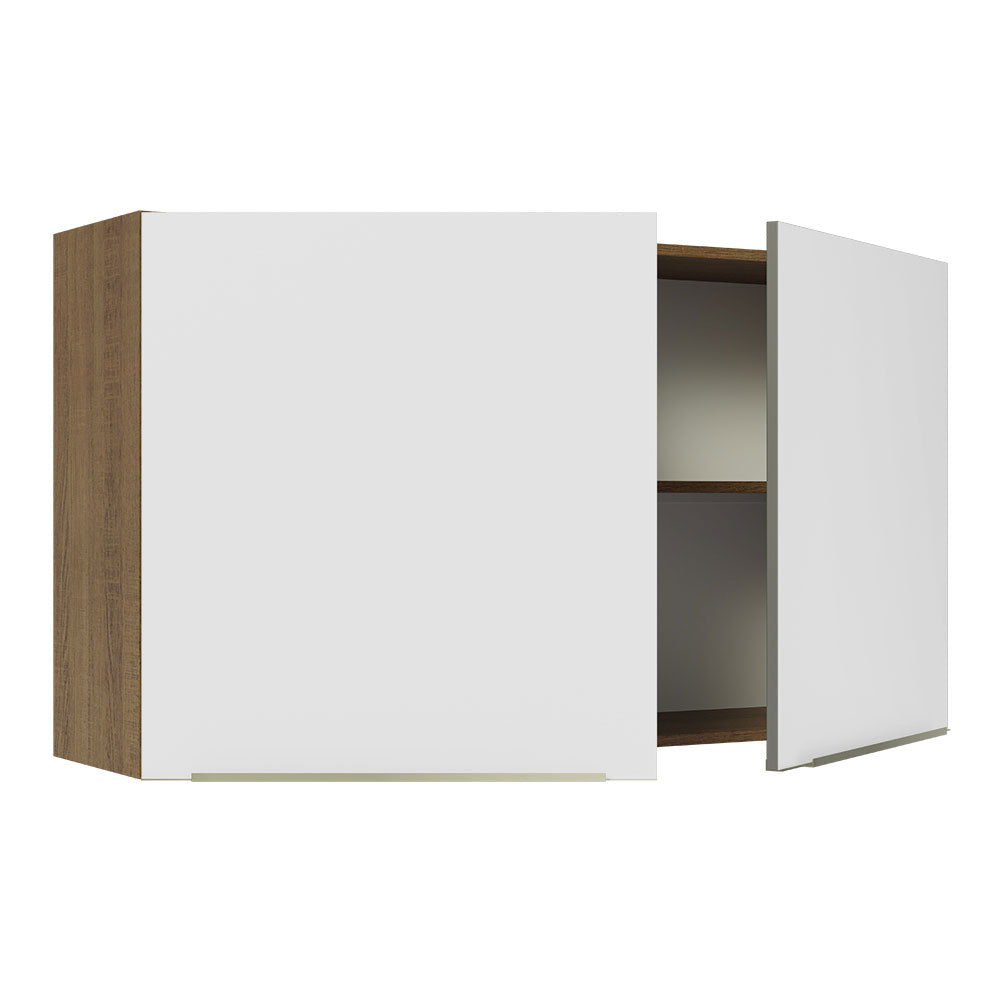 Alacena 120 cm 2 Puertas Lux Marrón/Blanco