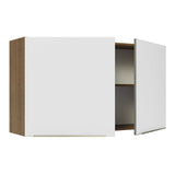 Alacena 120 cm 2 Puertas Lux Marrón/Blanco