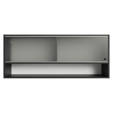 Alacena para Cocina 120 cm 2 Puertas Corredizas de Vidrio Esmerilado e 1 Nicho Negro Madesa