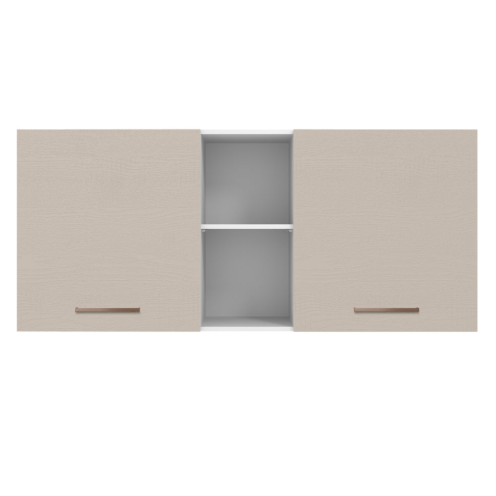 Alacena 150 cm 2 Puertas 2 Nichos Agata Blanco/Crema